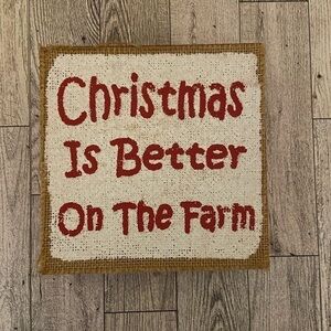 Christmas is better on the farm Table Decor Sign 5 1/2 x 5 1/2 inches